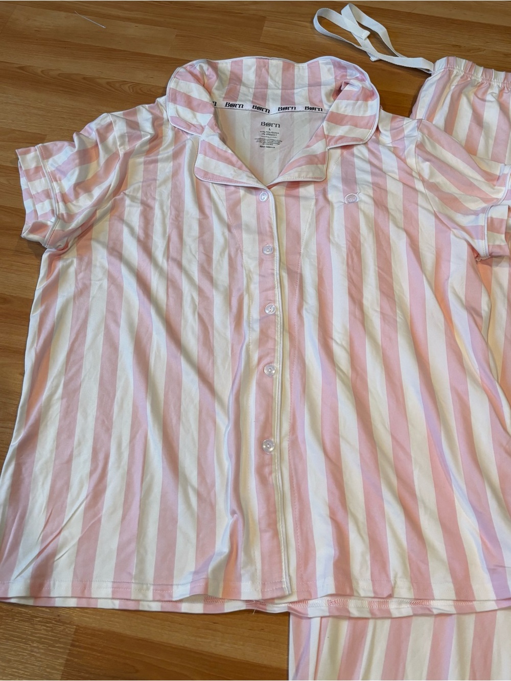 Born Pink and White Striped Short-Sleeve Pajama Set - Picture 2 of 7
